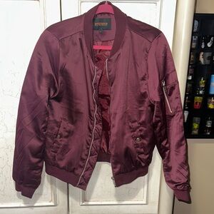 Ambiance outerwear Maroon Bomber Jacket